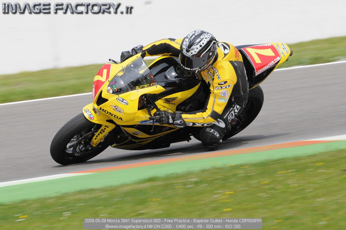 2009-05-09 Monza 3941 Superstock 600 - Free Practice - Baptiste Guittet - Honda CBR600RR